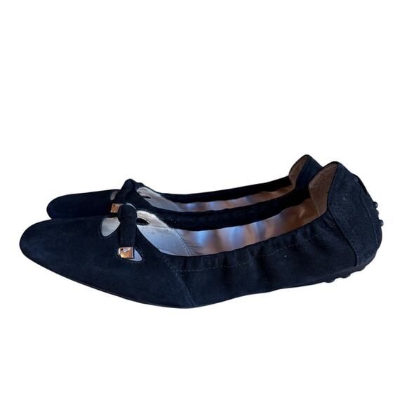 Linea Paolo Soft Square Toe Driving Shoe Style Suede Ballet Flats w Ties sz 9.5 - Picture 12 of 16